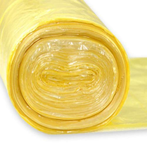 quanjucheer 50Pcs/Roll Trash Bags Home Office Kitchen Disposable Garbage Waste Rubbish Bin Liners Yellow