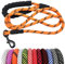 MayPaw Heavy Duty Rope Dog Lead, 3/4/5/6/7/8/10/12/15 FT Nylon Pet Leash, Soft Padded Handle Thick Lead for Large Medium Dogs (1/2 * 6', Orange Black)