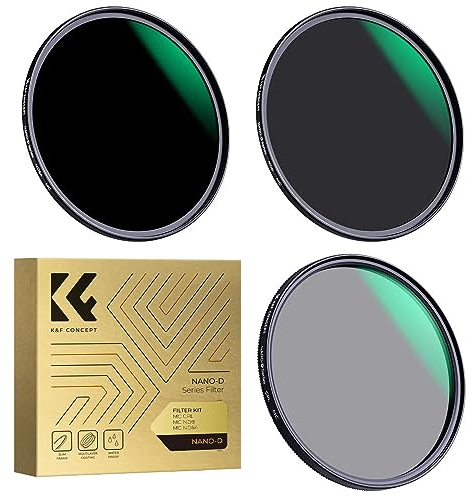 K&F CONCEPT 52mm CPL +ND8 +ND64 Lens Filter Kit, Multi-Coated Circular Polarizing Filter Set MRC Slim Neutral Density Gray Filters (Nano-D Series)