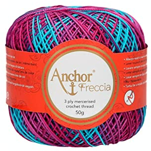 Anchor 4787006-09462 Häkelgarne, 100% Baumwolle, 9462, Stärke 6, 88 Gramm