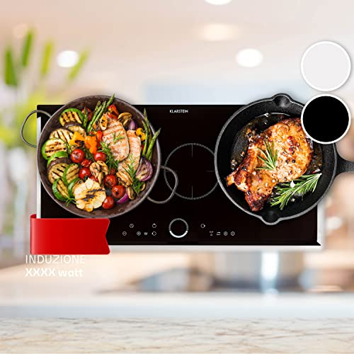 Klarstein Piastra Induzione 3 Fuochi, Piano Cottura 5800W, Integrata con Controllo Touch, Fornello Professionale 3 Zone