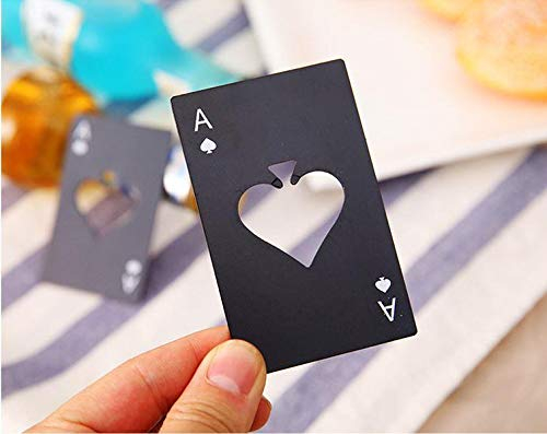 Onlineforu LTD Ace of Spades Bottle Opener Credit Card Size Pocker Cap Opener Portable Stainless Steel Can Opener Black
