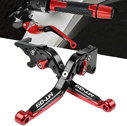 Einstellbar Bremskupplungshebel und Bremshebel für MT09 MT-09 2013-2020 MT09 SP 2017-2020 MT09 TRACER 2015-2020 MT09 TRACER GT 2018-2020- Rot/Schwarz