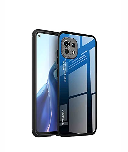 GOKEN Glas Hülle für Xiaomi Mi 11 Lite 5G NE | Mi 11 Lite 5G | Mi 11 Lite, Farbverlaufsglas Schutzhülle mit TPU Rahmen und 9H Panzerglas Rückseite, Weicher Bumper Case Stoßfest Cover Handyhülle (7)