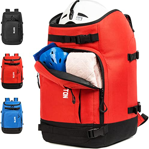 MARITTON SIK Boot Bag - Skischuhe und Snowboardstiefel Reiserucksack für Skihelm, Schutzbrillen, Handschuhe Ski, Snowboard & Zubehör (Rot)
