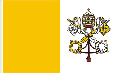 BANDIERA STATO VATICANO. QUALITÀ RASO PREMIUM. DIMENSIONI GRANDE 150X90 CM