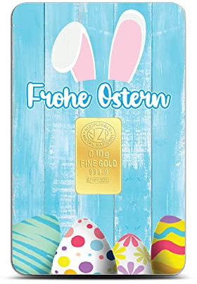 Goldbarren 0.1 Gramm Top - Geschenk Feingehalt 999,9 Goldbarren 0,10g. (Frohe Ostern)