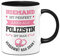 Tassenbrennerei Tasse mit Spruch Niemand ist perfekt aber als Polizistin ist man verdammt nah dran! - Kaffeetasse Berufe lustig Geschenk (Schwarz, Polizistin)