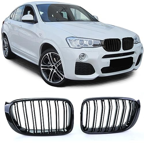 Doppelsteg Kühlergrill Performance Schwarz Glanz für BMW X3 F25 X4 F26 ab 2014