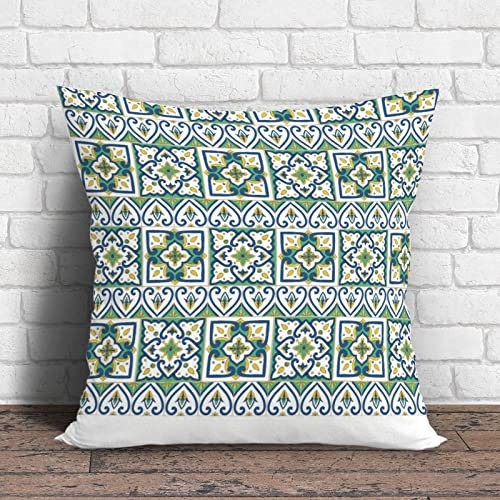 Federa decorativa per cuscino con motivo a piastrelle italiane – Siciliana in ceramica moderna federa per cuscino per soggiorno letto, 22 x 52 cm