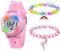HMJIA 3D Cartoon Design Armbanduhr für Kinder Jungen und Mädchen 3ATM Wasserdicht Kinderuhr mit Wecker/Datum/Stoppuhr/LED (LED Rosa Flamingo)