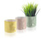 com-four® 3X Macetero de Pascua - Macetero para Plantas en Pascua - Macetero con Motivo de Pascua - Ø 12cm (Gris - Rosa - Amarillo)