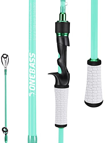 One Bass Angelrute, Spinn- und Wurfangelrute mit 30 Tonnen Kohlefaser, 1,8 m, Blau