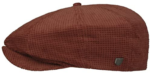 Brixton Brood Uni Cotton Flatcap Schirmmütze Baumwollcap Herren - mit Schirm, Futter Winter Herbst-Winter - 54 cm Terracotta