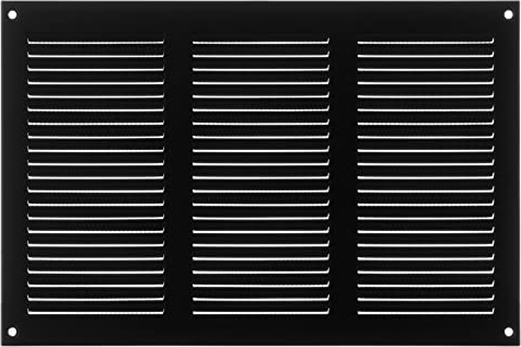 Steinberg14 Griglia di Ventilazione Rettangolare 300x200 mm - Griglie di Aerazione in Metallo Antracite - Serranda di Scarico dell'aria con Zanzariera - Copri Bocchetta Interna a Parete e a Soffitto