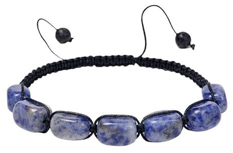 Musihy Armband Onyx, Armkette Perlen Elegantes Ovales Perlenarmband Bracelets Beads Umfang 16.7CM