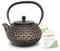 Charbrew Black & Gold Chinese Cast Iron Teapot with Stainless Steel Tea Infuser (900ml/4 Cups)