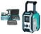 Makita DHP482JX13 Akku-Schlagbohrschrauber 18V / 3,0 Ah, 2 Akkus + Ladegerät im MAKPAC + 120-tlg. Zubehör-Set im MAKPAC Petrol/Schwarz & DMR115 Akku-Baustellenradio (ohne Akku, ohne Ladegerät)