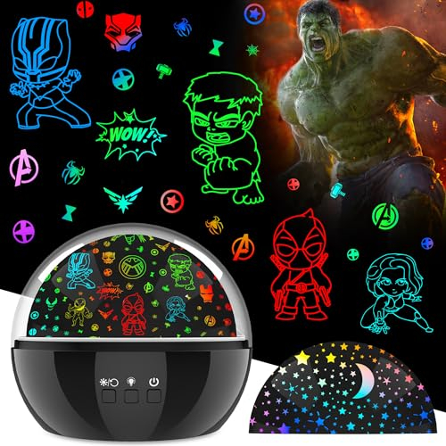 Sternenprojektor Nachtlicht für Jungen, Baby, Superhelden-Hulk-Sternprojektor für Babyzimmer, Dekoration, 360 Grad drehbar, Kinder-Nachtlichter, Weihnachten, Geburtstag, Party, Geschenk, Spielzeug für