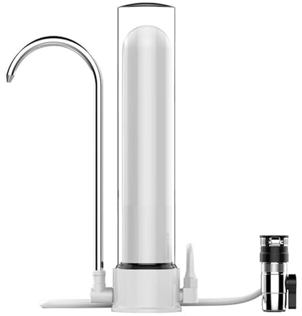 Undres Auftischfilter, Wasserfilter, Filter Wasserhahn, Wasserfilter Küche, Kalkfilter, Edelstahl Trinkwasser Filtersystem,reduziert Chlor,Schwermetalle,schlechten Geruch. (Transparent plastic casing)
