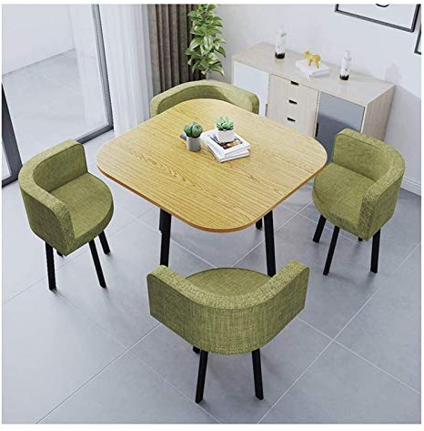 Tisch und Stühle, Esszimmer-Set, Bauernhaus-Stil, Bürotisch und Stuhl-Kombination, Café, Schönheitssalon, Freizeittisch, Kino, Hotel, Bekleidungsgeschäft, Empfang, Tagungsraum (Farbe: Kaffeefarbe) (C