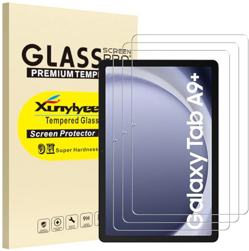 XunyLyee 3 Stück Panzer Schutz Glas für Samsung Galaxy Tab A9 Plus/ A9+ 11 Zoll Schutzfolie Displayschutz