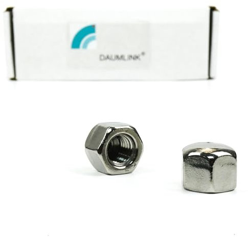 DAUMLINK® 25 Hutmuttern, niedrige Form DIN 917, Material Edelstahl V2A (25 Stück) für die Schraubenoptik und gegen Verletzung, Verschmutzung und Beschädigung (M12)