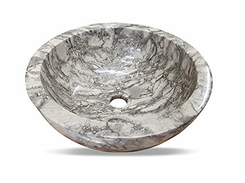 Lavabo de piedra natural de mármol, 30 cm, accesorio de lavabo, mármol claro y oscuro, con y sin adornos (mármol oscuro II pequeño)