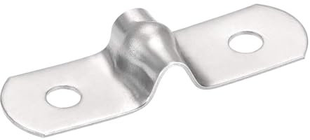 TA-VIGOR 16Pcs Rigid Pipe Straps, 5mm 2 Holes Stainless Steel Tension Tube Clip Clamp, Heavy Duty Conduit Clamps for Pipe Tube Wire Fixing, Laying Plumbing, Electricity, Exhaust