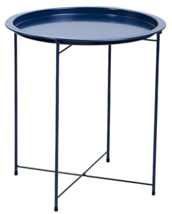 HIARAN Teekannen-Couchtisch, dünne Beine, Eisen-Beistelltisch, Ecktisch, modernes, Schlichtes Schlafzimmer, Kleiner runder Tisch, Tabletttisch, Teekanne (blau) Lucky Star