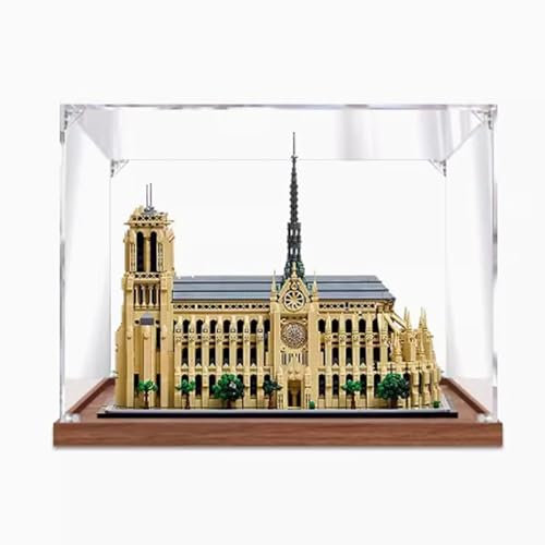 CHIFENMS Acryl-Displaybox für Lego 21061 Notre Dame de Paris Modellbausatz, transparente Acrylbox zur Präsentation von Puppen, staubdichte Vitrine (2 mm)