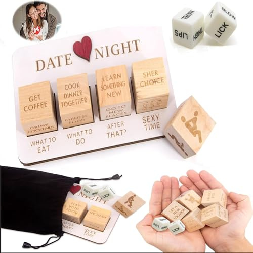 Lowats Date Night Würfel für Paare Romantisches Paar-Würfel-Set Date Night Dice Valentinstag lustige Date-Nacht-Ideen Spiele für Paare EIN anderes Dating-Erlebnis zum Valentinstag Jahrestag
