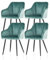 TUKAILAI Esszimmerstühle 4er Set aus Samt,Küchenstuhl Polsterstuhl Armlehnstuhl mit Armlehnen,Rückenlehnen,weiche Sitzpolster,Metallbeinen,Modern Sessel für Küche Esszimmer Wohnzimmer,Türkis