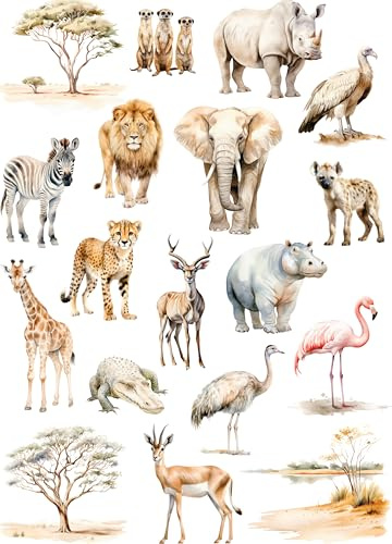Craft KREATIVELY Reispapier, Safari-Tiere, 29 x 40 cm (1 Stück) – für Möbel, Poster, Bastelarbeiten, Decoupage Craft Kreatively