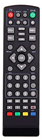 1 reemplazo de Control Remoto Universal con función de configuración for TV DVB-T2 Control Remoto Negro Control Remoto de televisión
