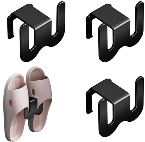 Banjiabb 3 Stück Schuhhalter Wand - Schuhregal Wandmontage, Tür Hängend - Metall Schuhaufbewahrung (Schwarz)