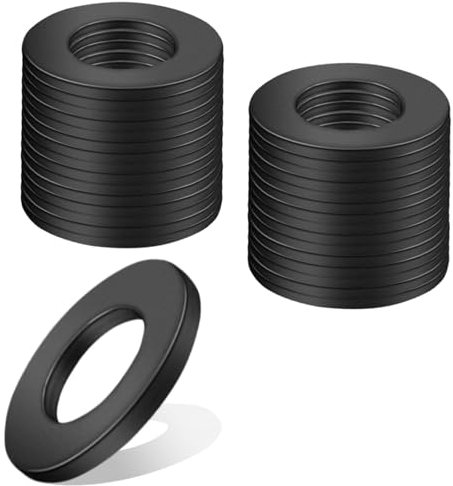 KGGZKG M8 Unterlegscheiben 30 Stück M8 x 16mm Schwarz Unterlegscheiben 304 Edelstahl A2 V2A Karosseriescheiben Beilagscheiben Dichtscheiben 8mm Flache Dichtung für Schrauben und Bolzen