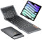 ProtoArc Teclado plegable con panel táctil, teclado portátil plegable XK01 TP, teclas de tamaño completo, teclado de viaje Bluetooth grande para iPad, laptop, PC, tabletas, color negro y gris