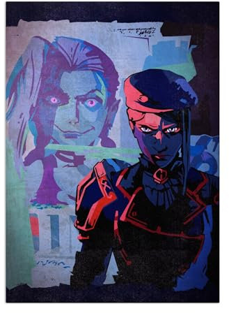 Displate Offiziell Arcane MetallPoster Magnetische Befestigung Inklusive Lizenziert Bilder Hochwertiges Poster Jinx and Caitlyn Graffiti Poster 45 cm x 32 cm