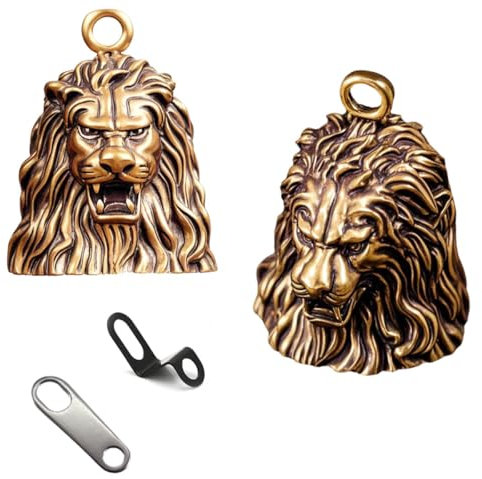 MANOPRANA 2 StüCk Guardian Bell Motorrad GlöCkchen Guardian Biker Bell Motorrad Glocke Motorrad Glocke SchlüSselanhäNger Motorrad AnhäNger（BronzelöWe）
