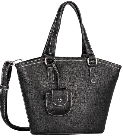 Gabor bags Layla Damen Shopper Umhängetasche Reißverschluss Mittelgroß Schwarz