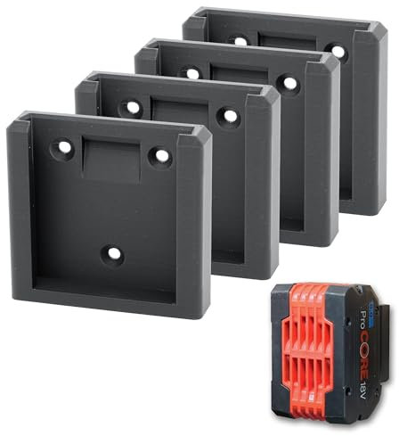 Lot de 4 Supports de batterie pour Bosch 18V - Support mural à verouillage, fixation pour batteries ProCore et GBA Pro Bleu