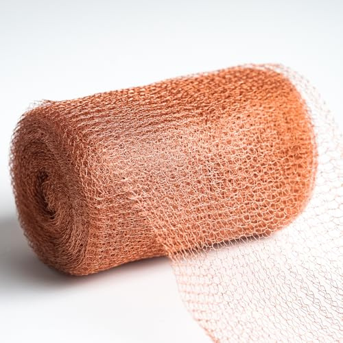Kupfernetz, Schneckenzaun Kupfer, 12,7 cm x 10 m Kupferband Gegen Schnecken, Reines Kupfergeflecht, Kupfergewebe zum Bauen von Löchern, Pflanzenschutz für Haus und Garten Physische Barriere