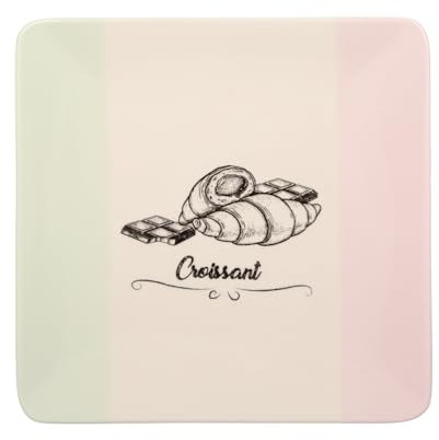 KASANOVA Piatto quadrato croissant 20x20 cm in terracotta Cake