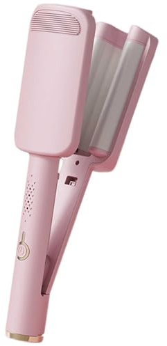 Welleneisen für Haare, Tragbarer Wellen Lockenstab, Lockenstab Große Locken 32mm, Ionen Hair Curler mit 4 Temperaturen, Neue Mini Locken für Lange Kurze Haare Wellenstyler (Rosa)