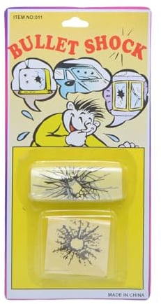 Raypontia 10 Stück Einschussloch Fensteraufkleber - 12 * 23,5 cm Kaputter Bildschirm Prank, EinschusslochAufkleber Für Auto, Fenster Lustiger Ultrarealistische Gefälschte Einschussloch,