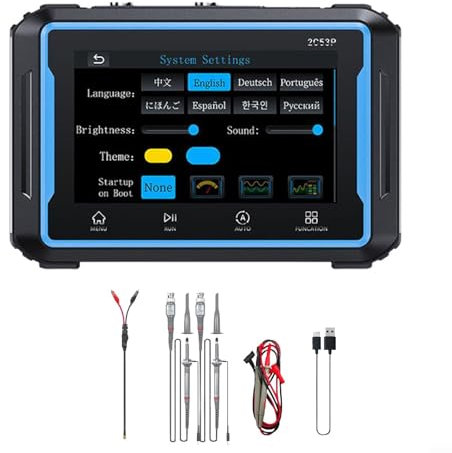 Oscilloscope FNIRSI-2C53P,Touch Screen Transistor Digital Oscilloscop Tester Function Signal Generator Component Tester