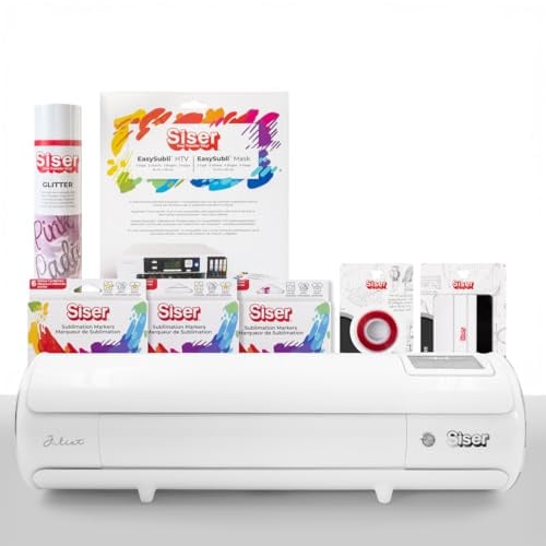 Siser Juliet® Pacchetto Subli – Plotter da Taglio Professionale, Termovinile EasySubli®, Pennarelli Sublimatici, Vinile Glitter, Nastro Termico, Accessori Inclusi