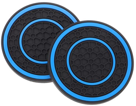 Silicone Car Cup Holder Coasters 2 Pack Black Non Slip Waterproof | Centre-console Inserts, Minimalist Elegant Style, Sleek Finish, Silicone Build, Vehicle Interior Accessory