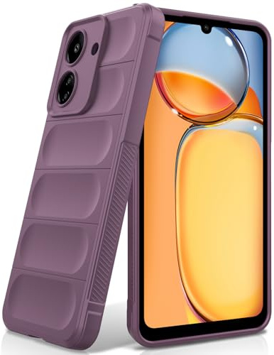 BonYonka Cover in Silicone per Xiaomi Redmi 13C/Poco C65, Viola | Design Ondulato Antiurto, Fodera in Microfibra Antigraffio, Touch Morbido Setoso, Protezione Anticaduta di Grado Militare